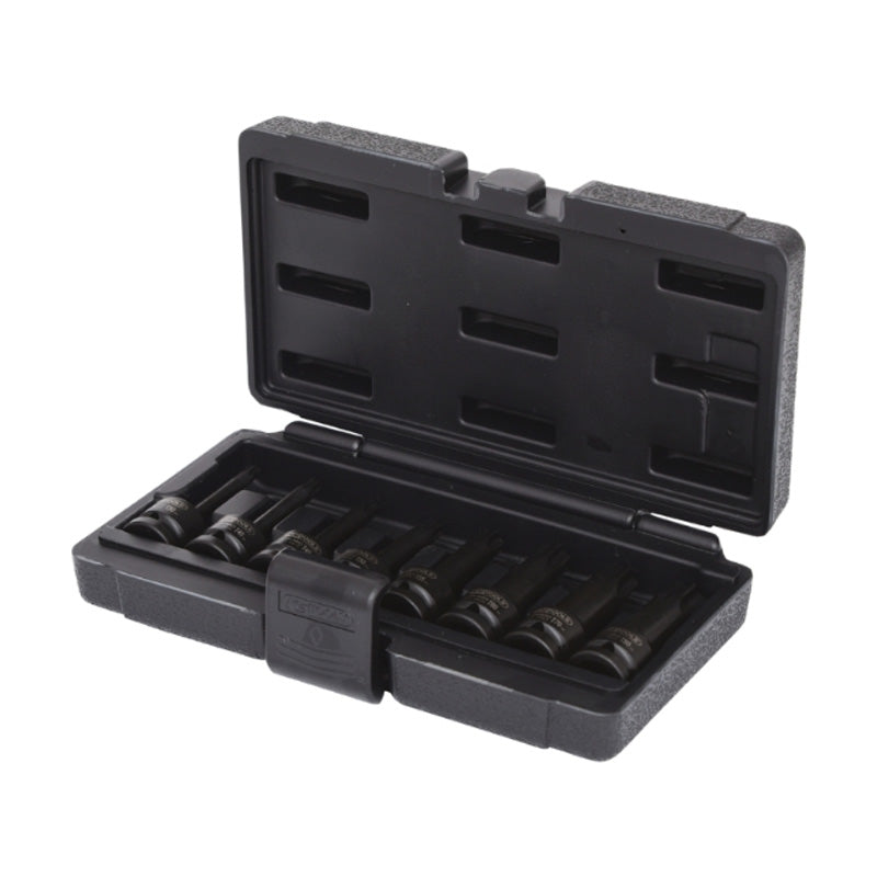 Jeu de 8 douilles tournevis à chocs longues TORX® 1/2'', T30 à T80 - KS TOOLS - 911.0901