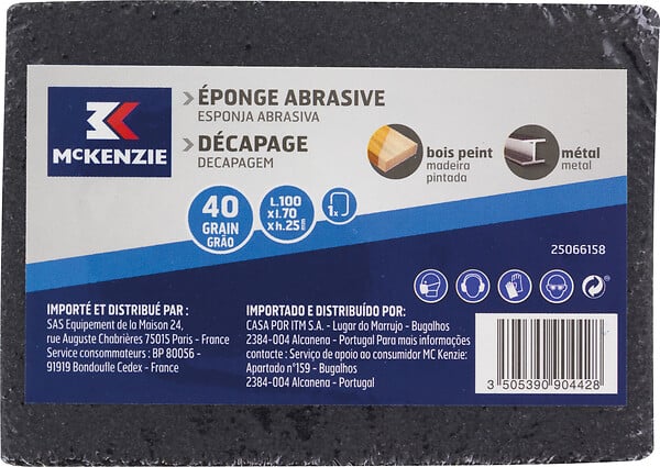 Eponge abrasive - Grain 40 - 100x70x25mm