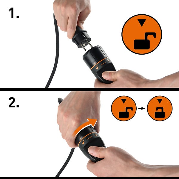 Prolongateur Electrolock - Pour jardin - Orange et noir - 40m