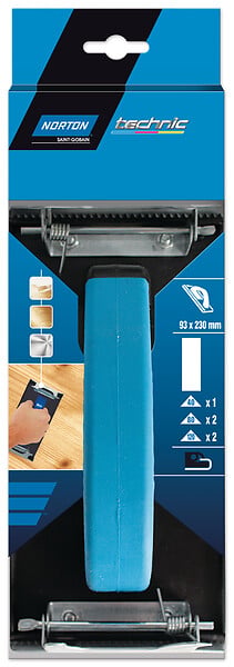 Cale à poncer + patins 93x230mm Grains assortis