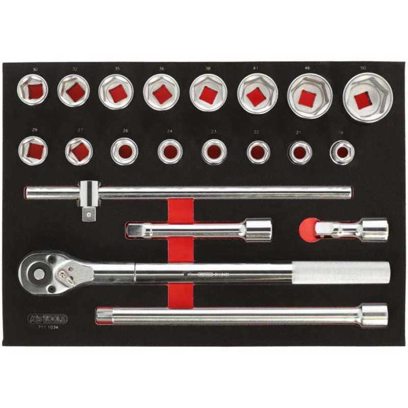 Module de douilles et accessoires 3/4'', 21 pièces - KS TOOLS - 711.1034