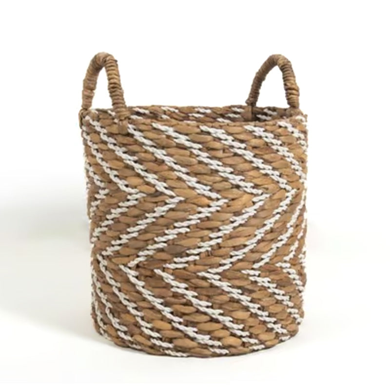 Panier souple Elise - 35 x 35 x 35 cm - taille L - jute - motifs chevrons