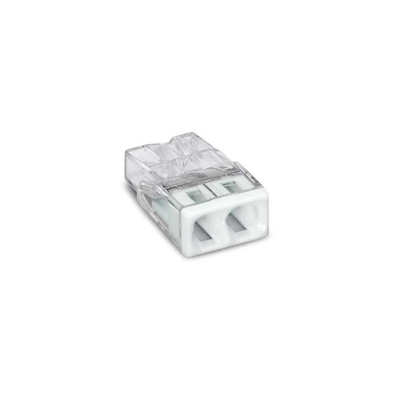 Lot de 100 bornes WAGO 2273 - 2 x 0,5 à 2,5mm² Transp. / Blanc