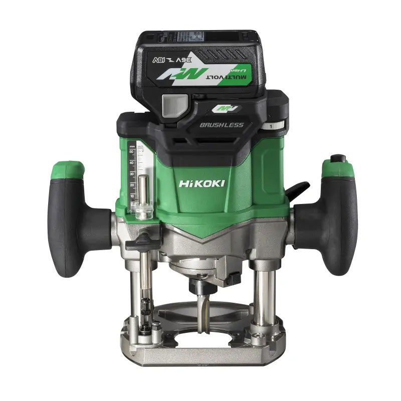 Défonceuse pince 12mm 2x36V 2,5Ah MV Brushless Hikoki M3612DAWPZ Vit variables, en coffret Hitcase Prof fraisage 50 mm