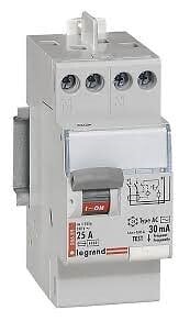 Interrupteur différentiel bipolaire DX3 de type AC 30mA - 25A