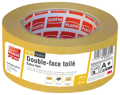 Double Face Toilé - P353 Crème 25m x 50mm