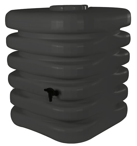 Récupérateur à eau avec kit - Cubique - Anthracite - 1000L
