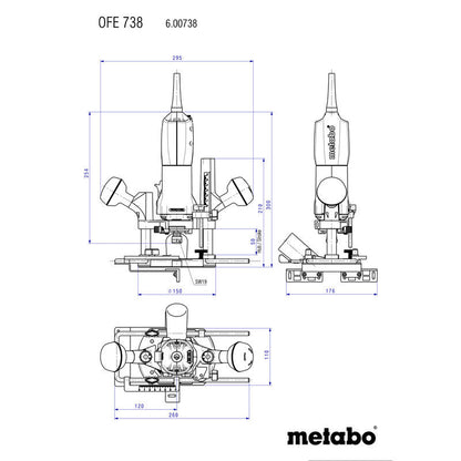 Défonceuse METABO 8mm filaire 710W OFE 738