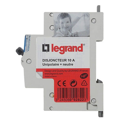 Disjoncteur DNX3 Phase + Neutre 10A - bornes à vis - 1 module