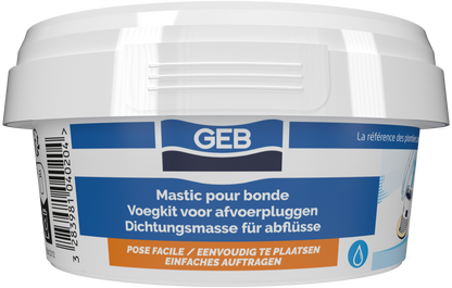 Mastic sanitaire d'étanchéité GEB pour les bondes et emboitements des tuyaux 200g