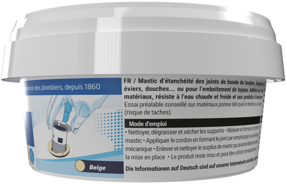 Mastic sanitaire d'étanchéité GEB pour les bondes et emboitements des tuyaux 200g