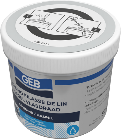 Filasse de lin peigné GEB complément de pâte à joint pour raccords filetés métal 80g
