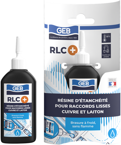 Résine anérobie GEB RLC+ pour le raccordement sans flamme d'une installation en cuivre et laiton 30ml