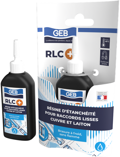 Résine anérobie GEB RLC+ pour le raccordement sans flamme d'une installation en cuivre et laiton 30ml