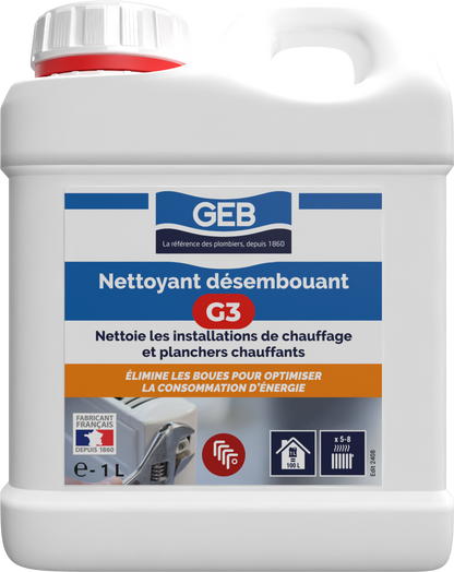 Nettoyant Désembouant G3 GEB pour nettoyer les installations de chauffage 1L