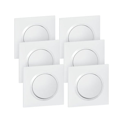 Interrupteurs ou va et vient complet Dooxie - Lot de 6 - Blanc
