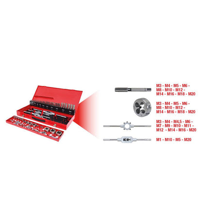 Coffret de jeux de tarauds et filières - 54 pcs  - KS TOOLS - 331.0654