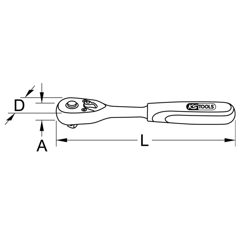 Cliquet réversible ULTIMATE 1/4’’, 72 dents  - KS TOOLS - 920.1400