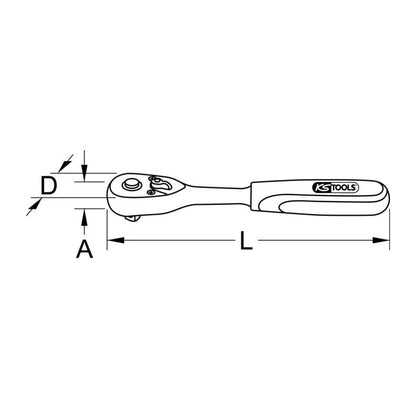 Cliquet 72 dents extra plat ULTIMATE 1/2''  - KS TOOLS - 920.1200