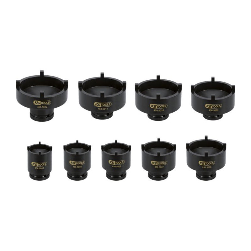 Jeu de douilles à ergots pour écrous de moyeux, 9pcs  - KS TOOLS - 450.5000