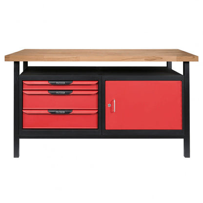 Etabli professionnel d'atelier 1 porte et 3 tiroirs, L. 1,5m  - KS TOOLS - 865.0140