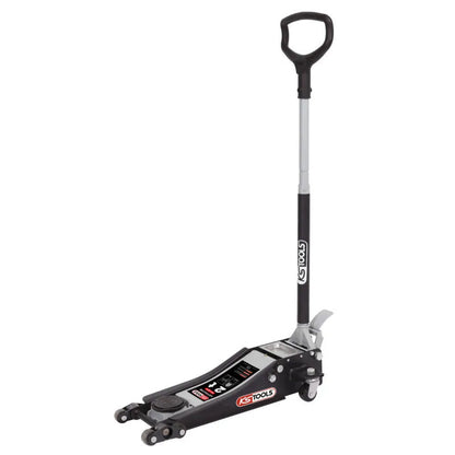 Cric hydraulique extra-bas acier ULTIMATE 2T avec double-roues avant  - KS TOOLS - 161.0372