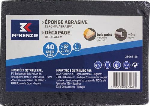 Eponge abrasive - Grain 40 - 100x70x25mm