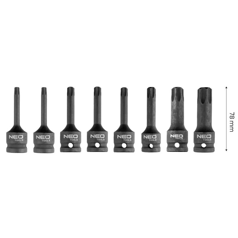 Jeu de 8 douilles à chocs TORX - NEO TOOLS - 10-257