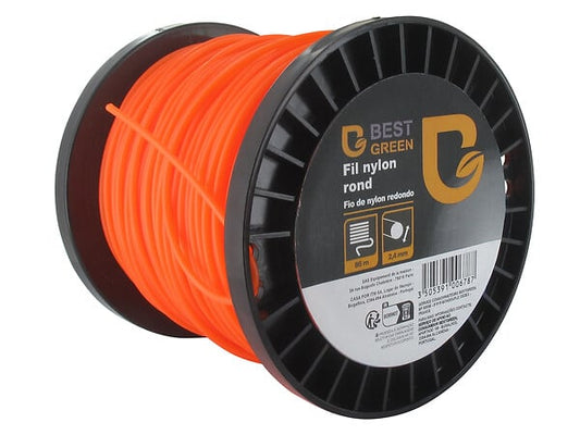 Fil pour débroussailleuse - Profil rond - Nylon - 2,4mmx86m