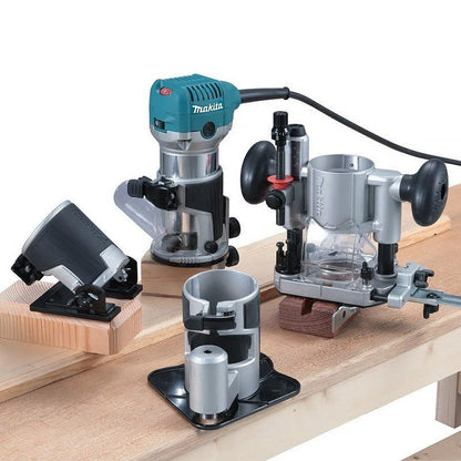 Pack affleureuse-défonceuse MAKITA RT0702CX3J + coffret fraises D-53540