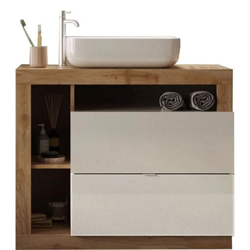 Meuble salle de bain Hambourg L78 Vasque+2 Tiroirs+3 Niches