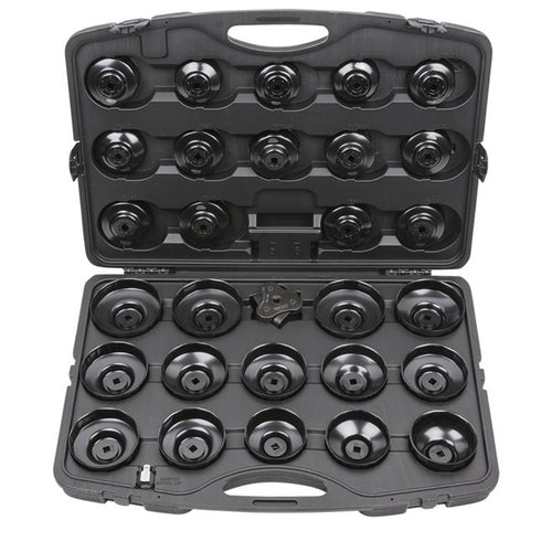 Coffret de cloches pour filtre à huile 3/8'' + 1/2'', 30 pcs  - KS TOOLS - 150.9350