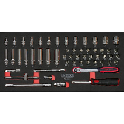 Composition d'outils 5 tiroirs pour servante, 187 pièces  - KS TOOLS - 714.0187