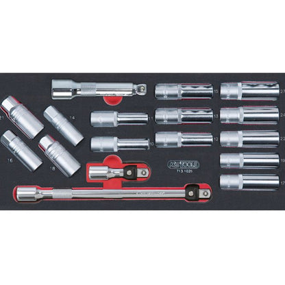 Composition d'outils 5 tiroirs pour servante, 187 pièces  - KS TOOLS - 714.0187