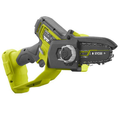 Élagueur à main 18V - RYOBI RY18PSX10A-0 - Brushless / moteur sans charbons - guide 10 cm - 6 m/s - tendeur sans outil (vendu sans batterie)