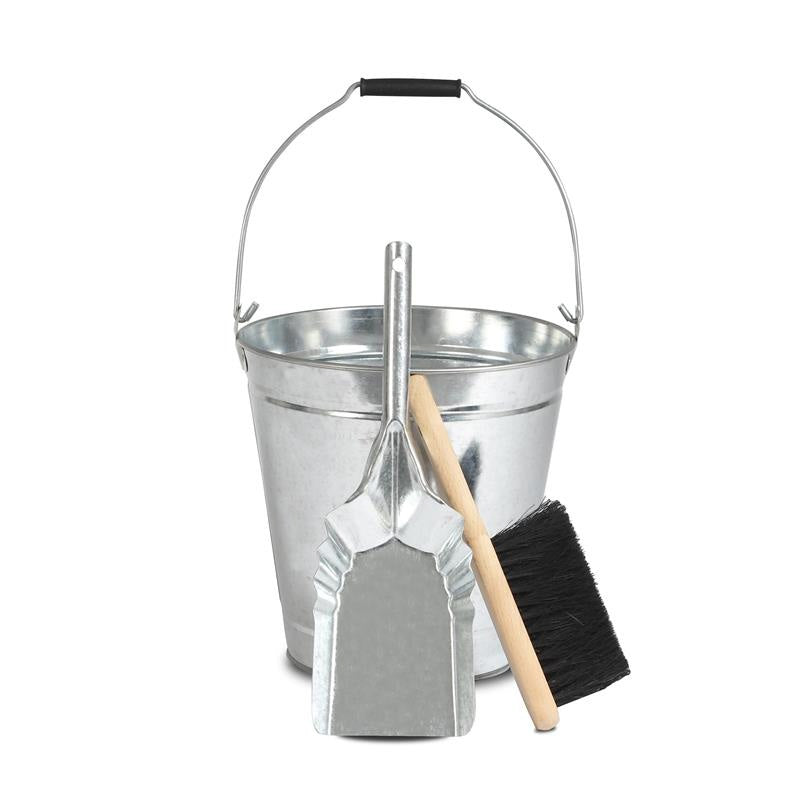 Ensemble seau  + pelle + balai acier galvanisé