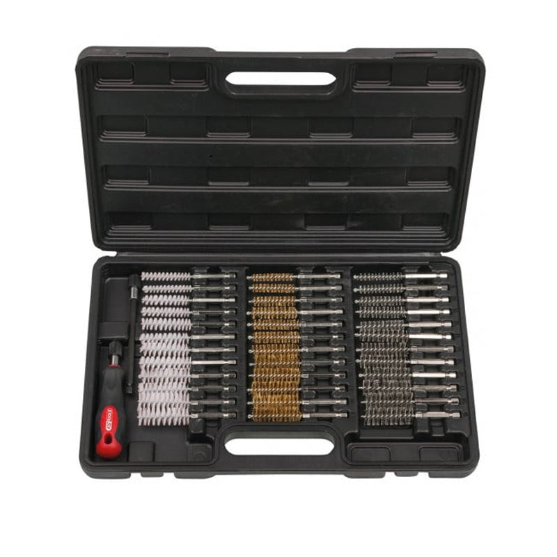 Jeu de brosses de nettoyage pour puit de bougie de préchauffage ou d'injecteur  - KS TOOLS - 340.0010