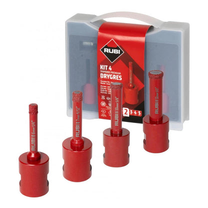 Kit de 4 trépans diamantés mini drygres premium - RUBI - 51939