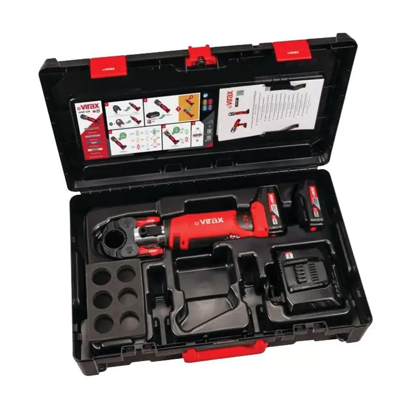 Sertisseuse L2X VIRAX 253571 - 20kN + 2 batteries 18V 2Ah Li-Ion CAS + pince mère