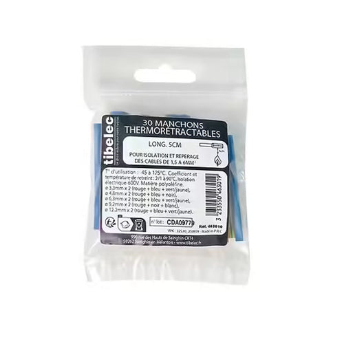 Lot de 30 manchons thermorétractables