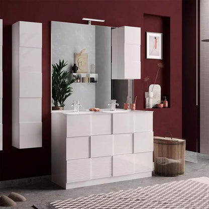 Meuble salle de bain sur pieds ARREDOBAGNO CAMPANELLI 3 tiroirs + double vasque 120cm