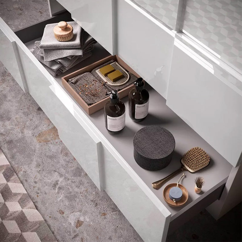 Meuble salle de bain sur pieds ARREDOBAGNO CAMPANELLI 3 tiroirs + double vasque 120cm