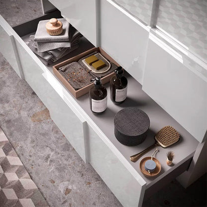 Meuble salle de bain sur pieds ARREDOBAGNO CAMPANELLI 3 tiroirs + double vasque 120cm