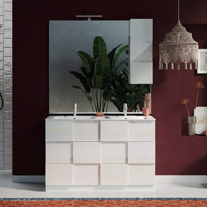 Meuble salle de bain sur pieds ARREDOBAGNO CAMPANELLI 3 tiroirs + double vasque 120cm