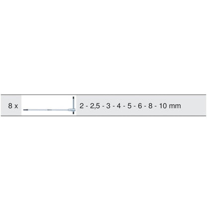 Module de clés mâles 6 pans à poignée en T, 8 pièces  - KS TOOLS - 713.5017