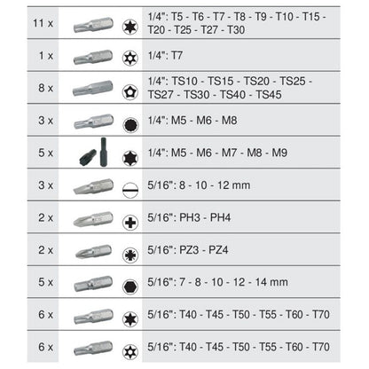 Module de douilles et accessoires 1/4'' - 3/8'' - 1/2'', 175 pièces  - KS TOOLS - 711.1011