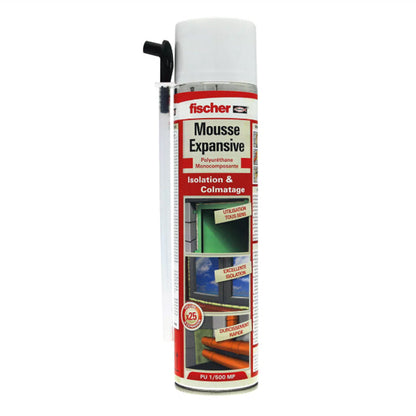 Mousse expansive polyuréthane PU 1/500 isolant et colmatage, 500 ml
