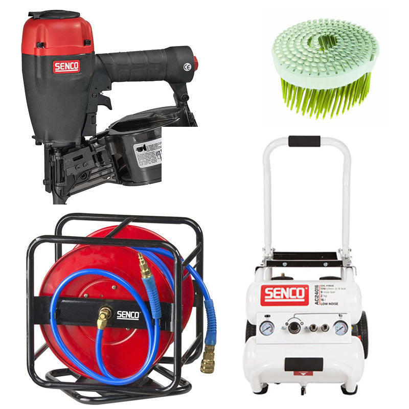 Pack bardage: Cloueur S65CNP + Clous +  Compresseur + Tuyaux - SENCO - Senco-B1