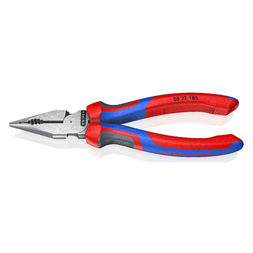 Pince universelle multifonctions 185mm avec tranchant - Bi-matière KNIPEX - 822185