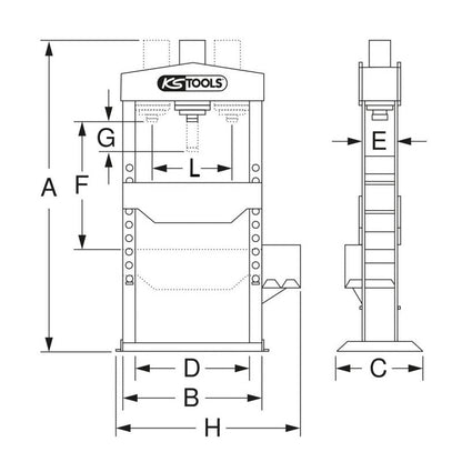 Presse hydraulique 20t à pompe hydraulique 2 vitesses  - KS TOOLS - 160.0113